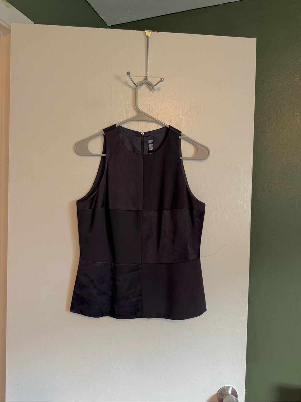 Vintage 1995 laundry by Shelli Segal dark purple satin patchwork tank top